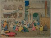 Charles W. Bartlett Amritsar [India], color woodblock print by Charles W. Bartlett, 1916, Honolulu Academy of Arts Germany oil painting artist